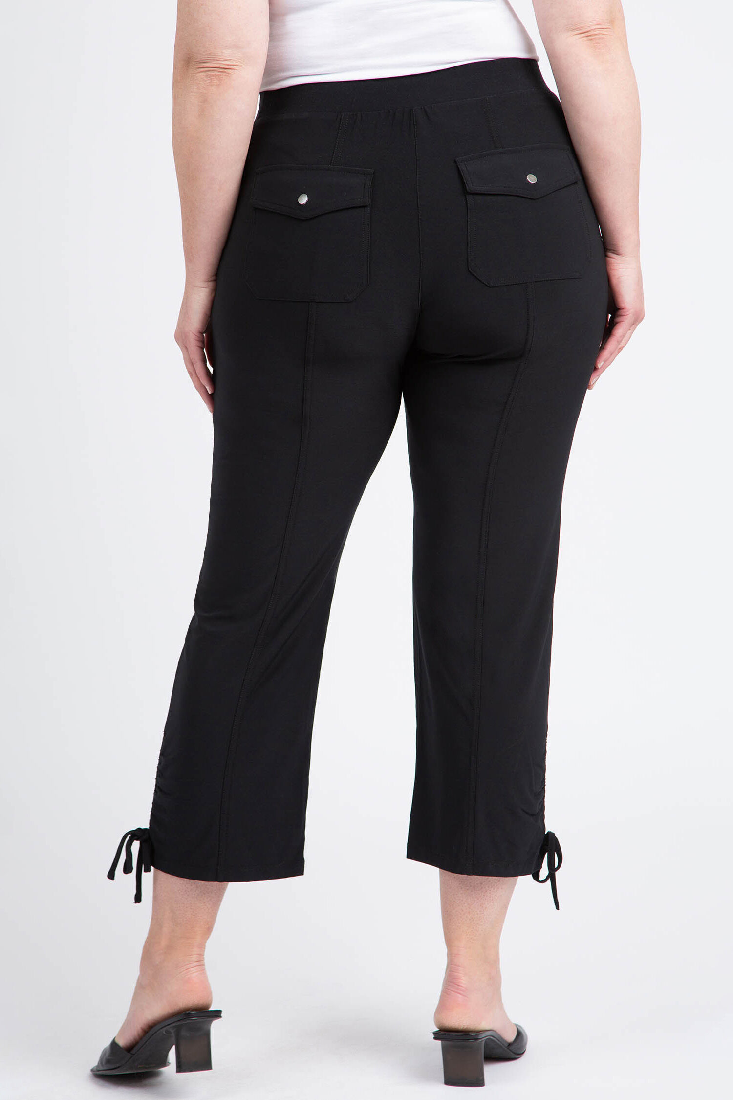 Embroidered Leg Cargo Capri Image 3