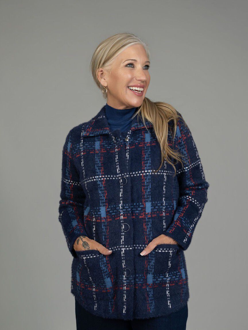 Plaid Button-Front Shacket