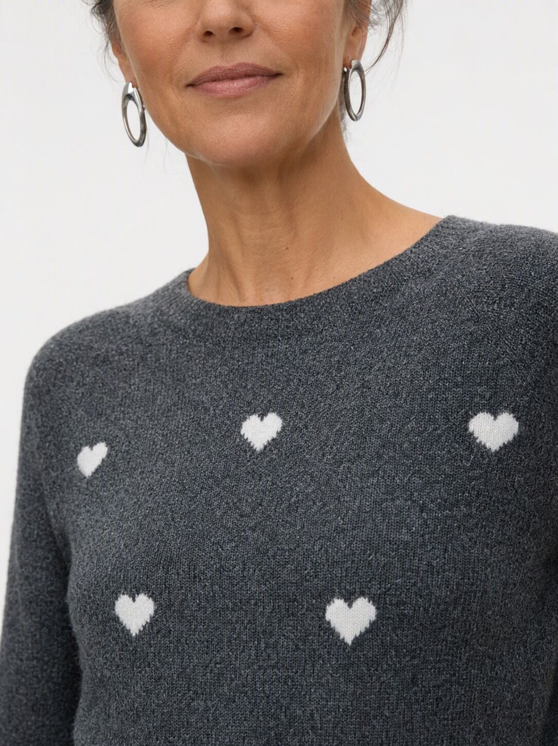 Lightweight Heart Print Sweater