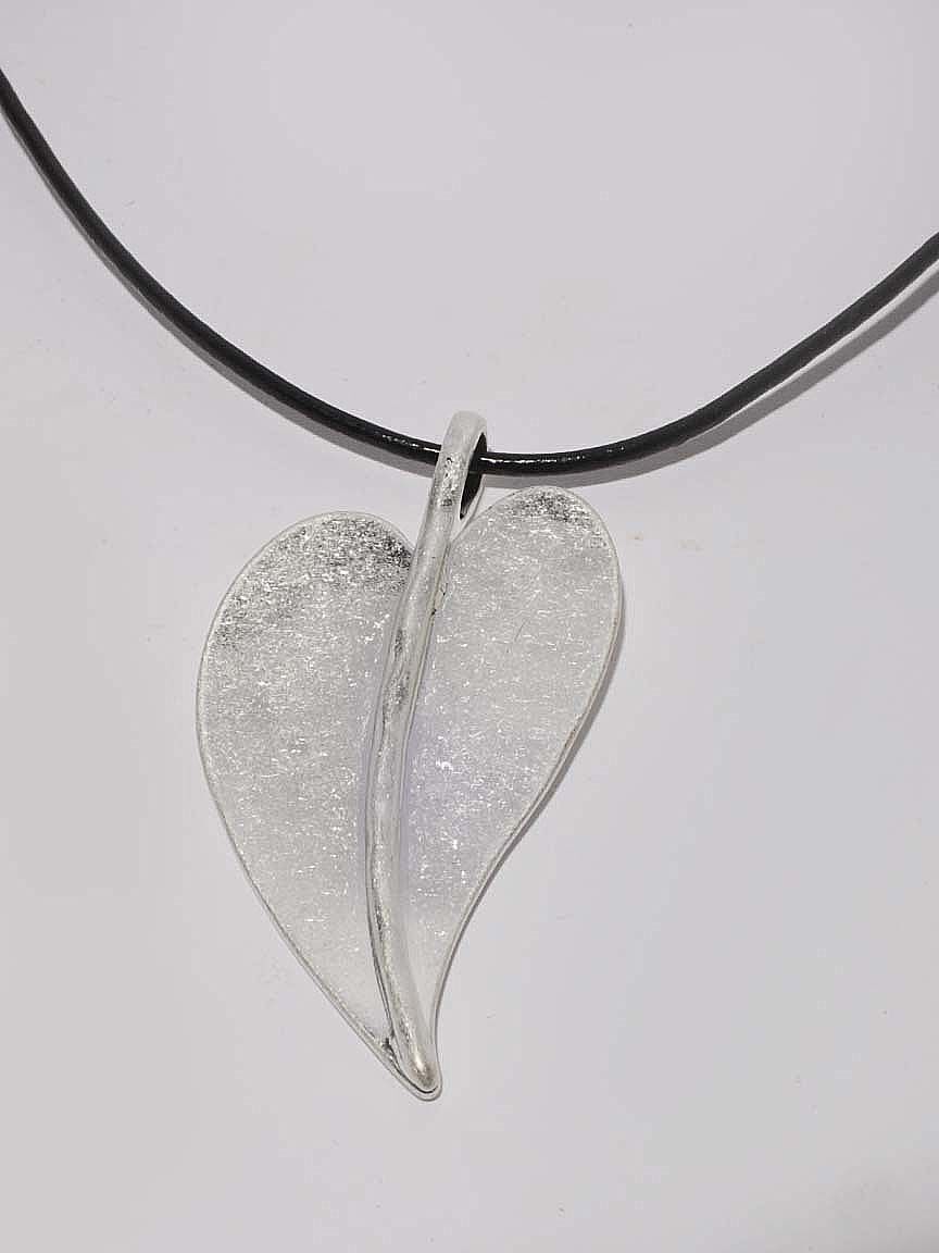 Silver Heart Cord Necklace Set Image 3