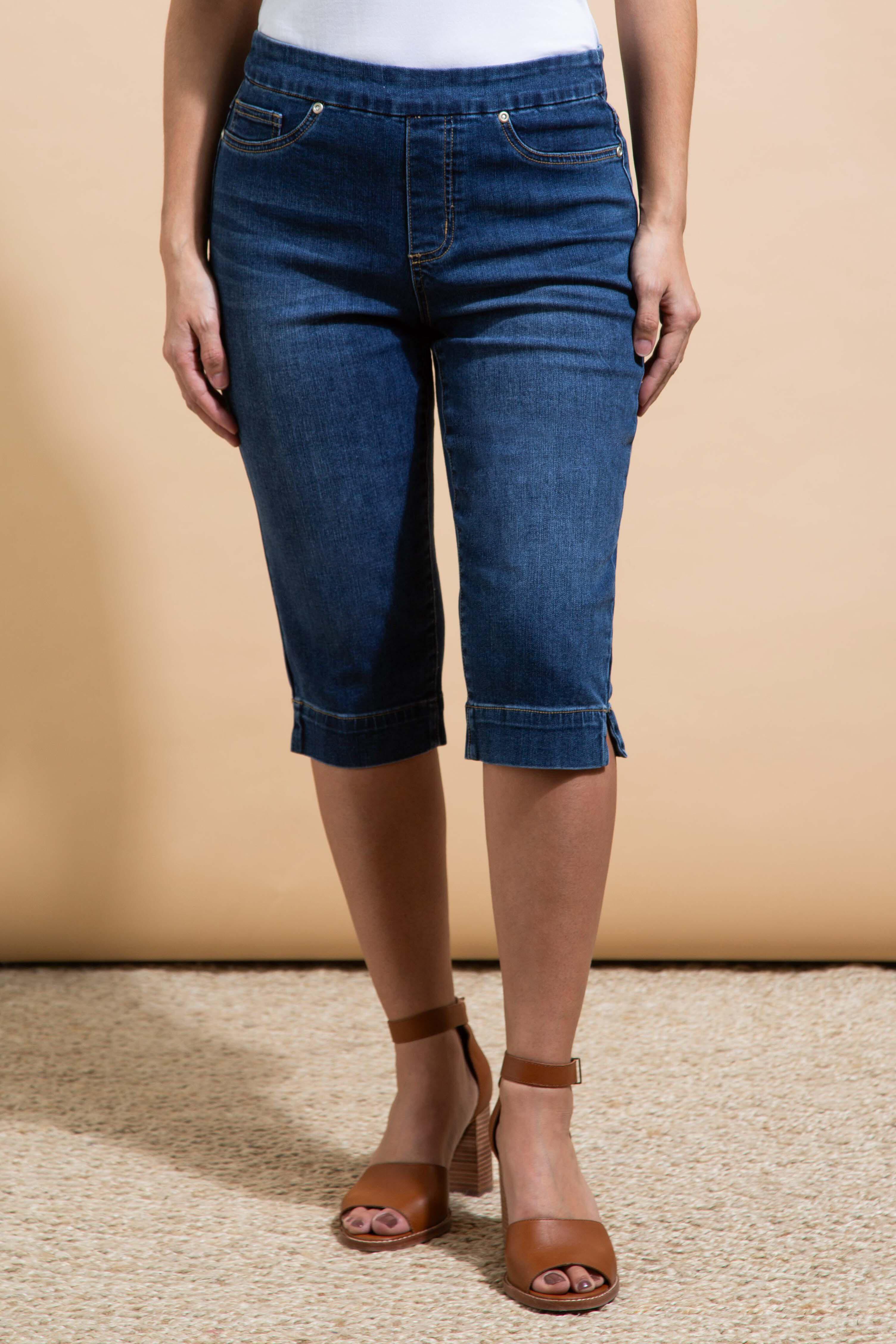 Pull-On Stretch Denim Capri Image 1
