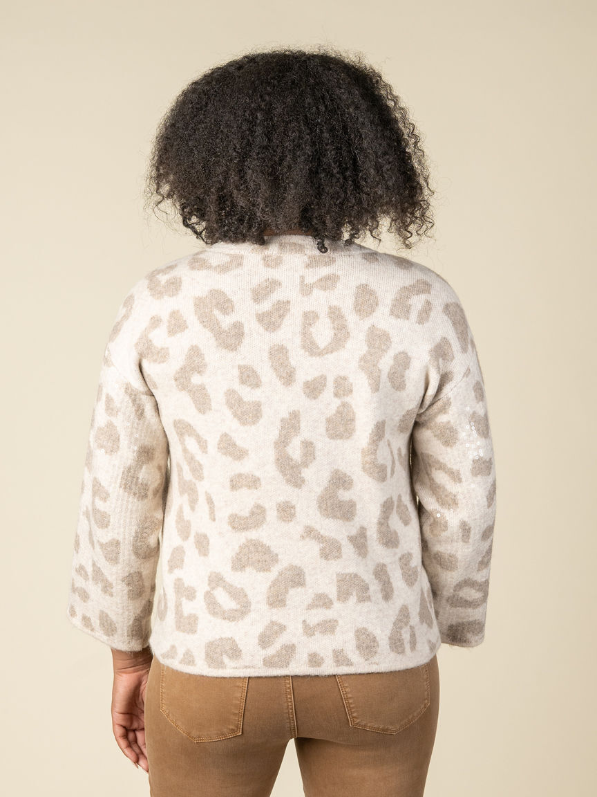 Cheetah Print Sweater With Sequins