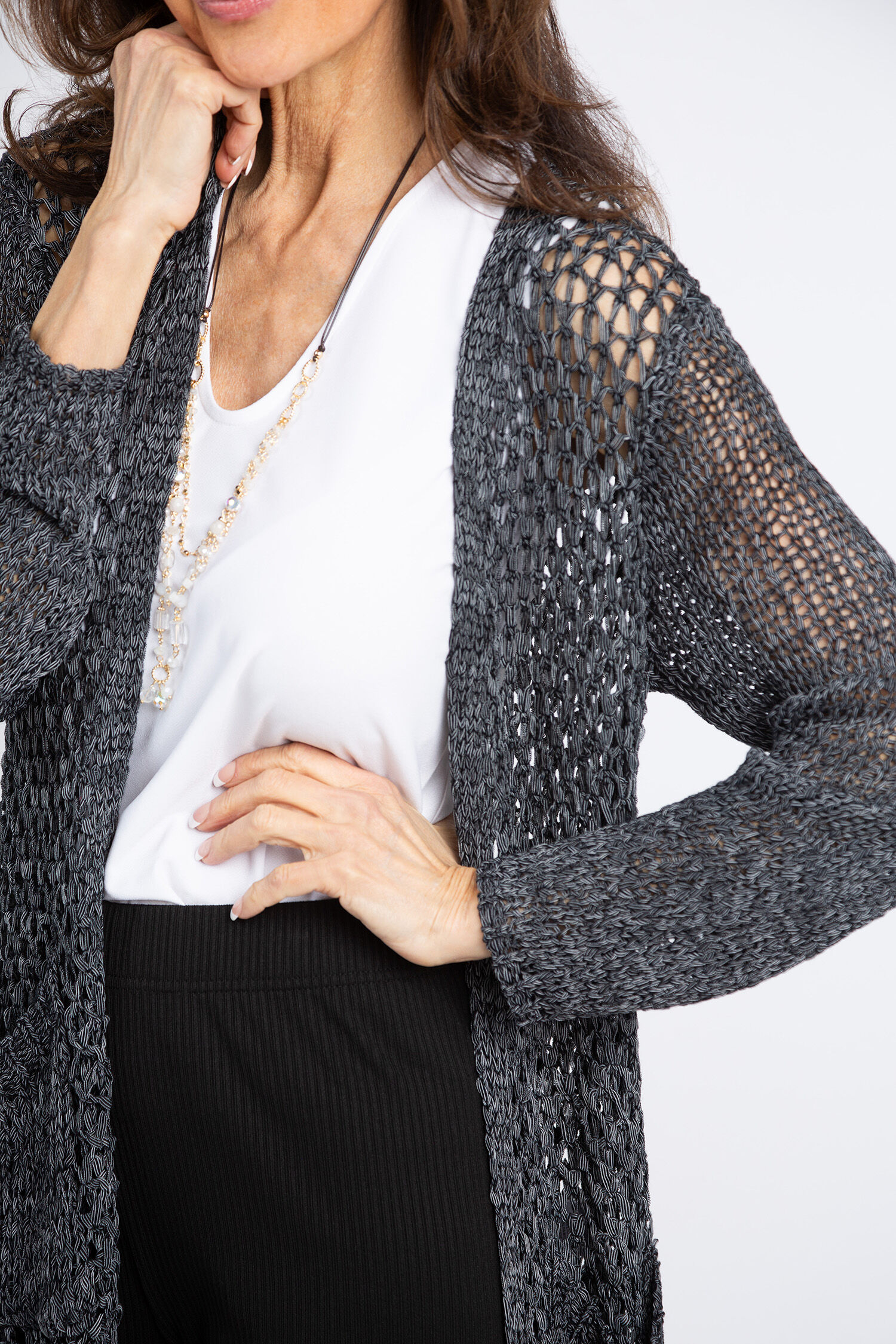 Twist Yarn Longline Cardigan Image 5