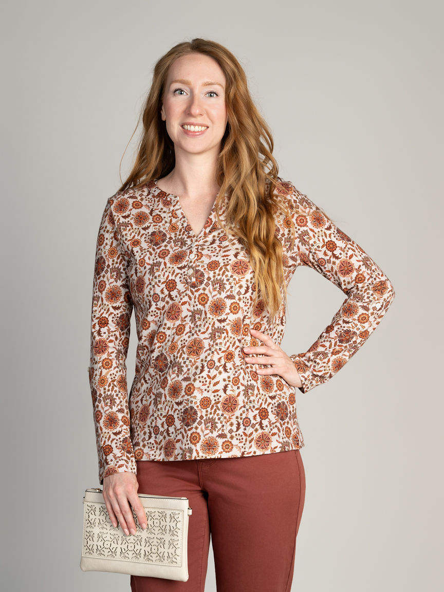 Long Sleeve Henley Top
