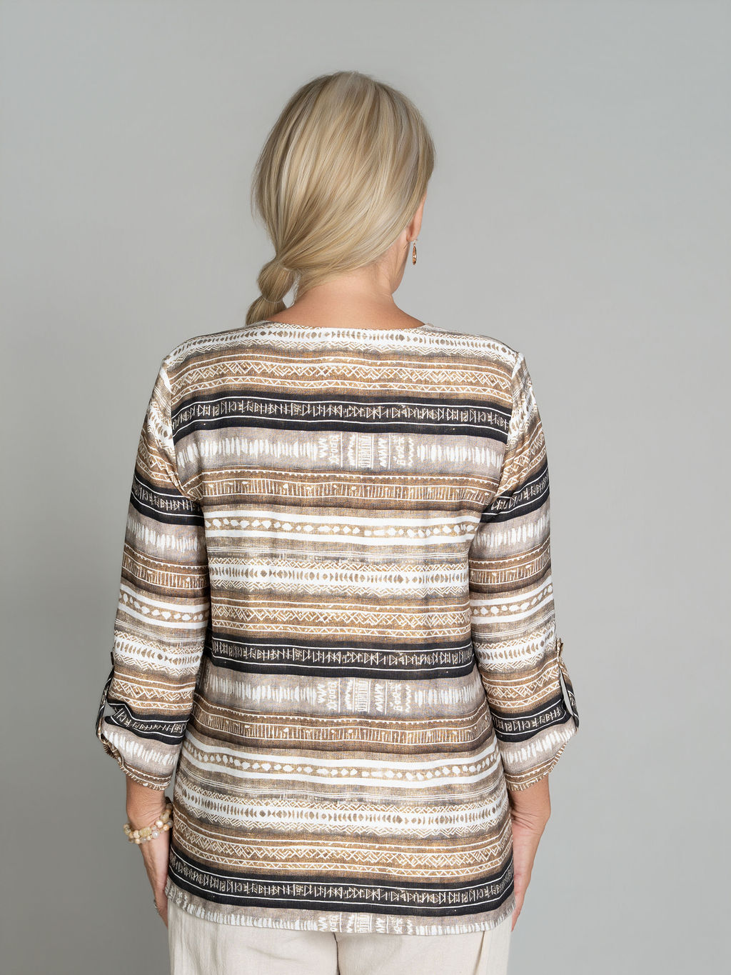 3/4 Sleeve Henley Top