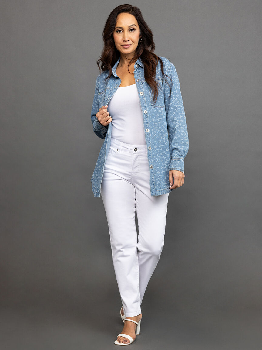 Long Sleeve Denim Blouse  Image 1