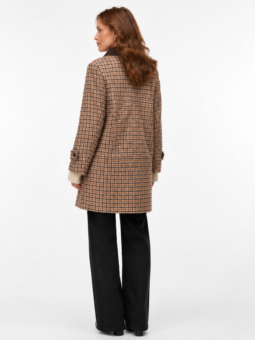 Check A-Line Coat