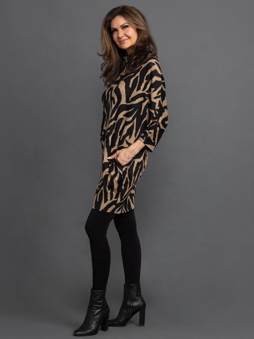 Animal Print Tunic with Pockets Image 2