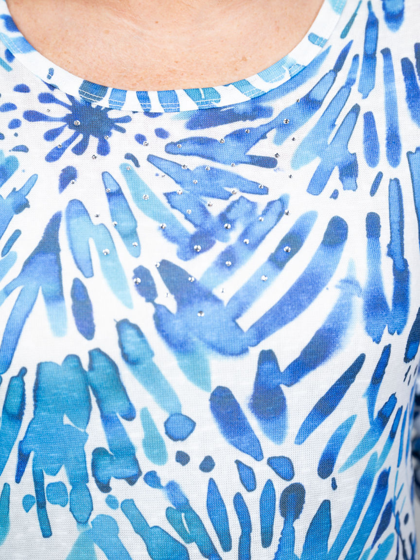 3/4 Sleeve Top with Hotfix Accents