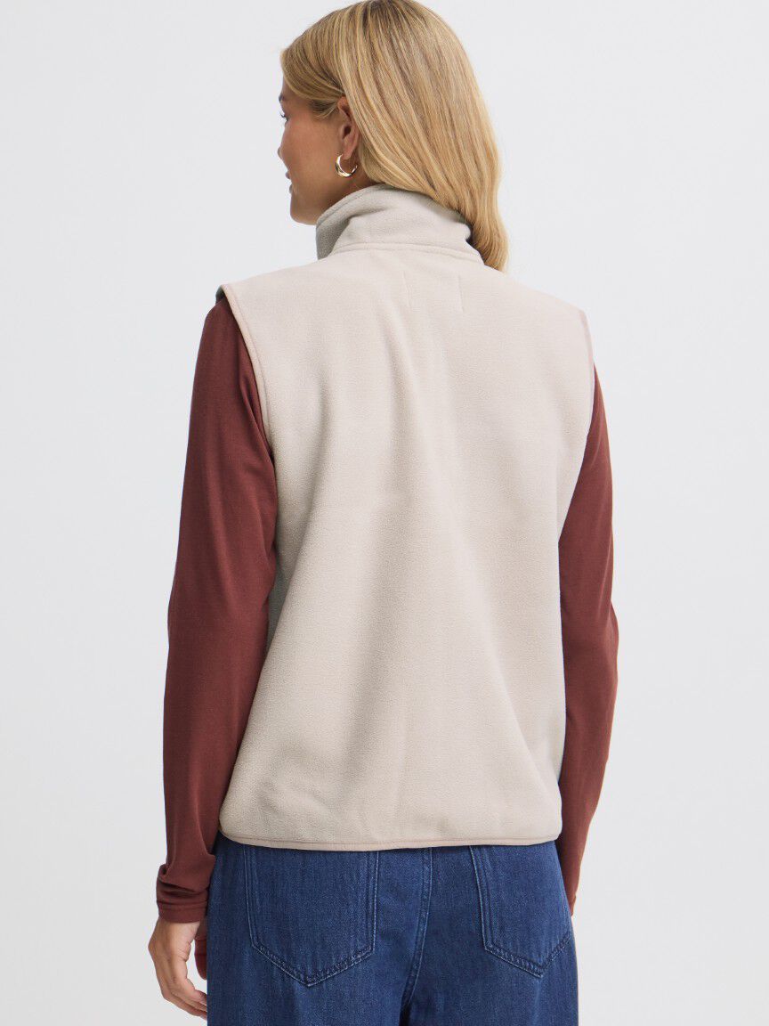 Cream Fleece Jacket Image 2