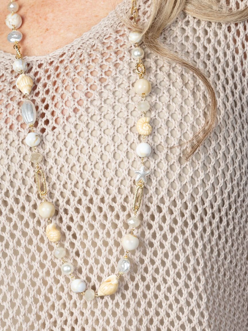 Coastal Beaded Necklace with Earrings