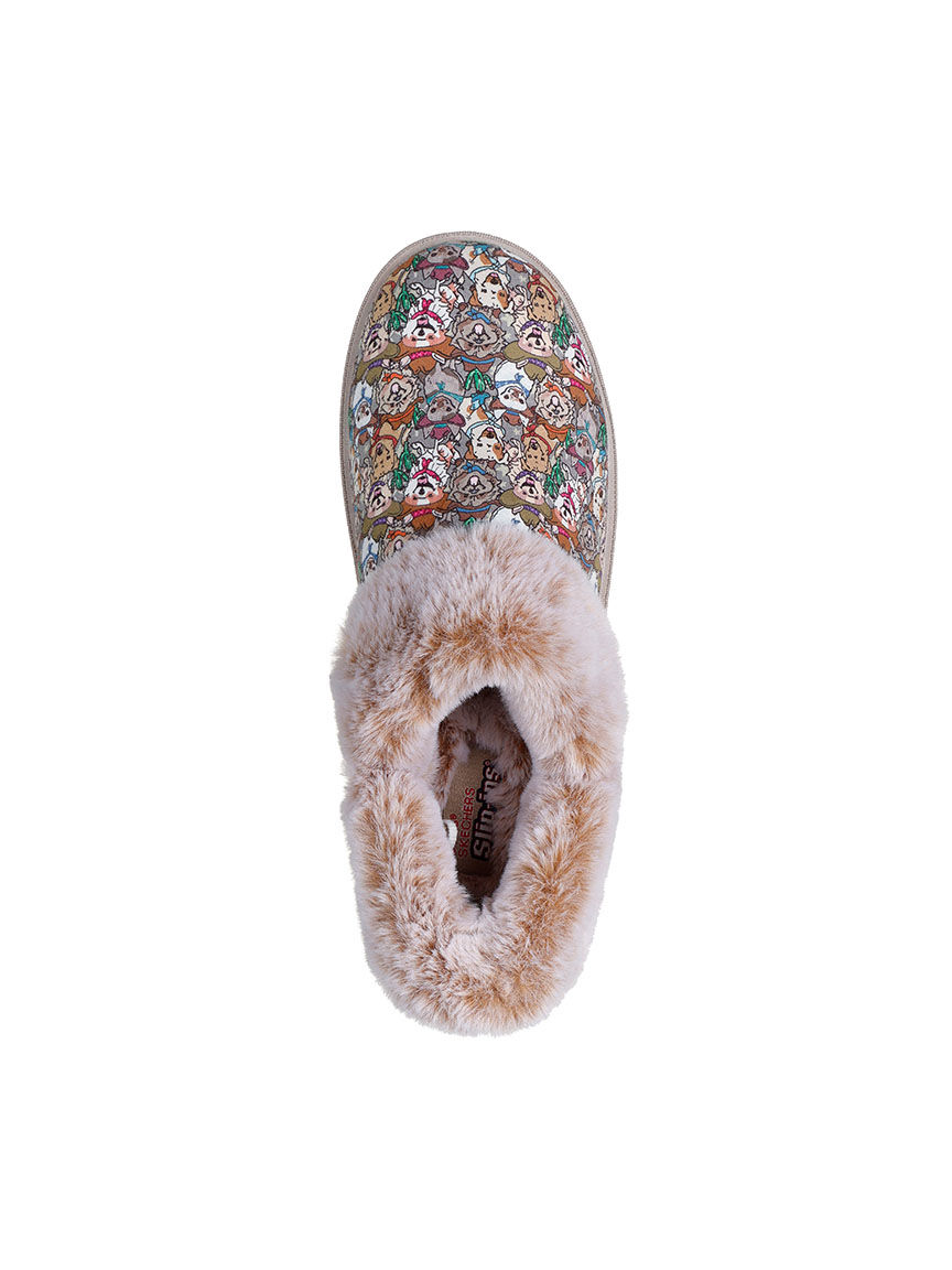 Bobs Slip Ons With Dog Print and Fur