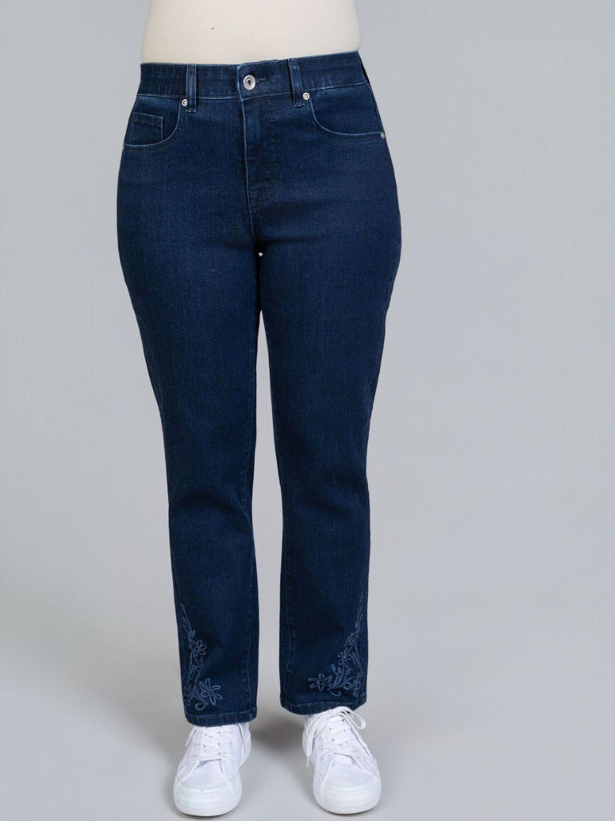 Sophia Curvy 5 Pocket Embroidered Jeans