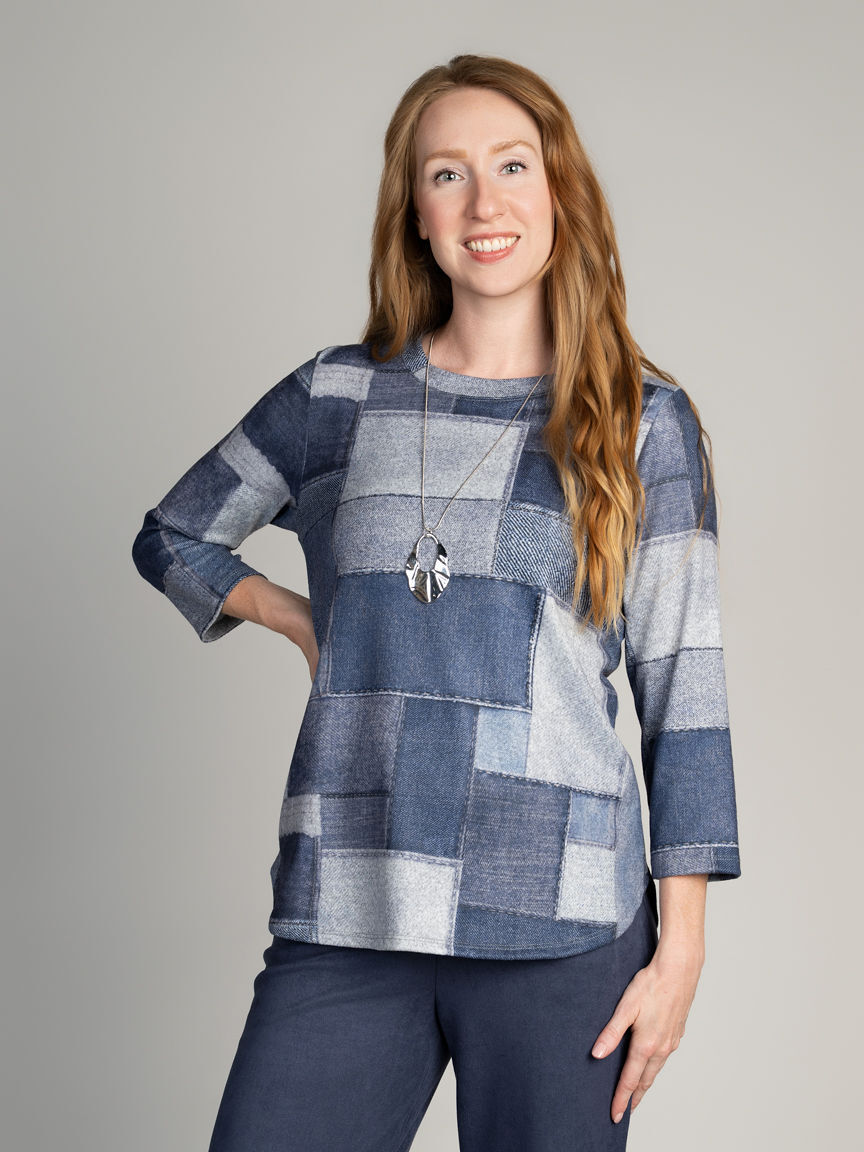 Crew Neck Colour Block Top