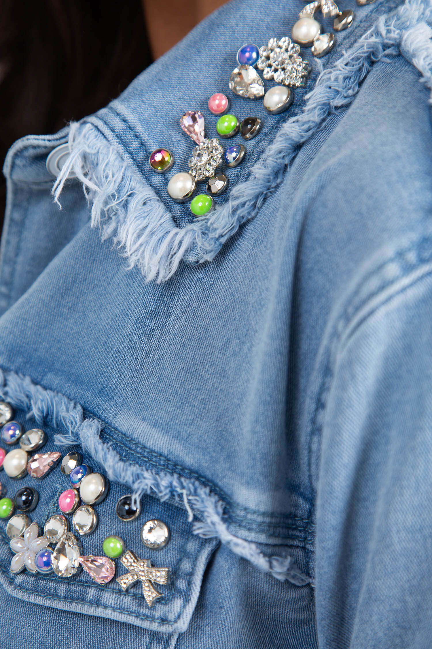 Beaded Denim Shirt Jacket Image 5
