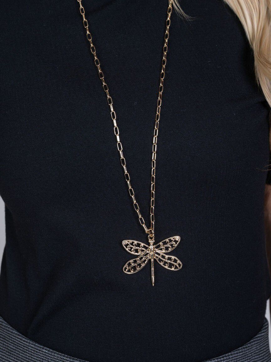 Dragonfly Pendant Necklace Set