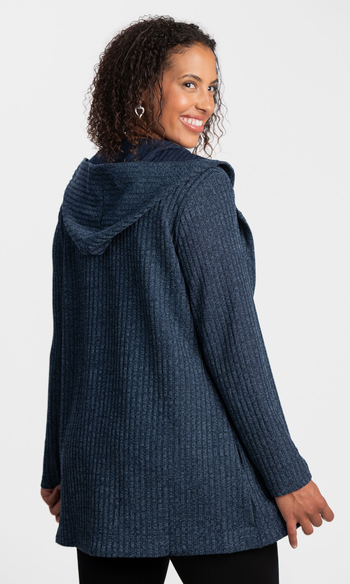 Hooded Button-Up Cardigan  Image 2