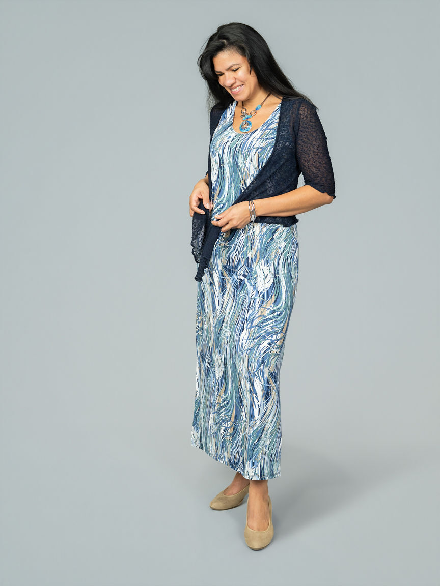 Cropped Mesh Cardigan