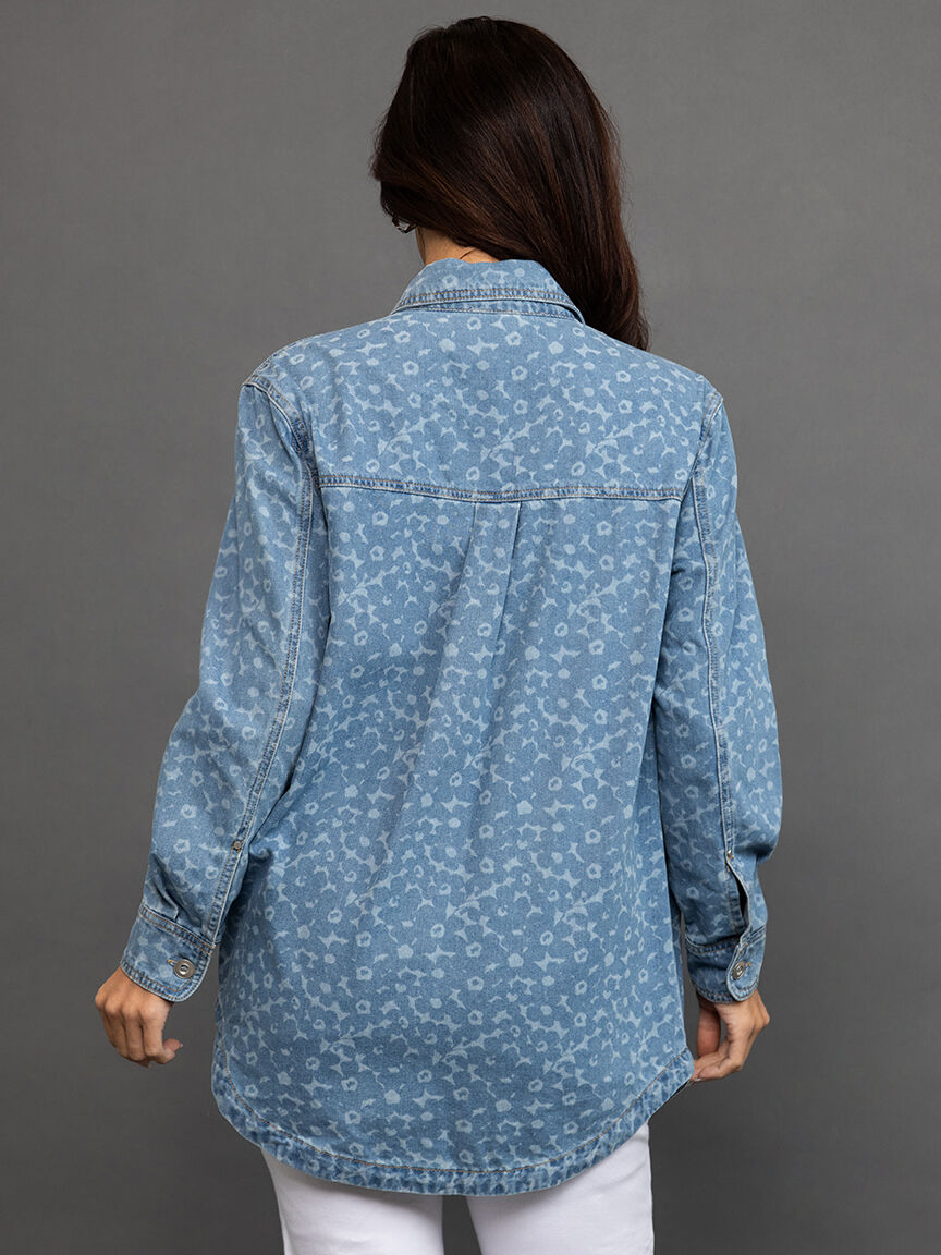 Long Sleeve Denim Blouse  Image 4