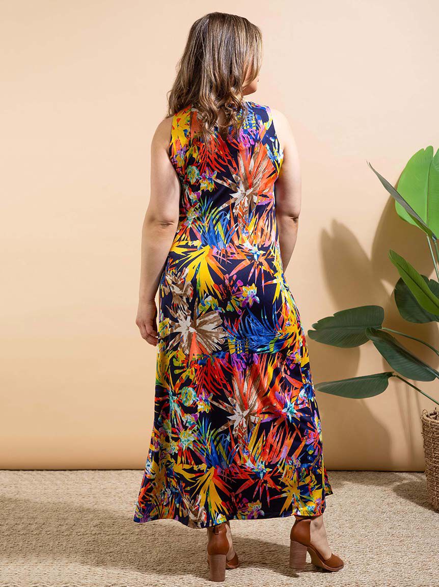 Vibrant Floral Maxi Dress Image 3