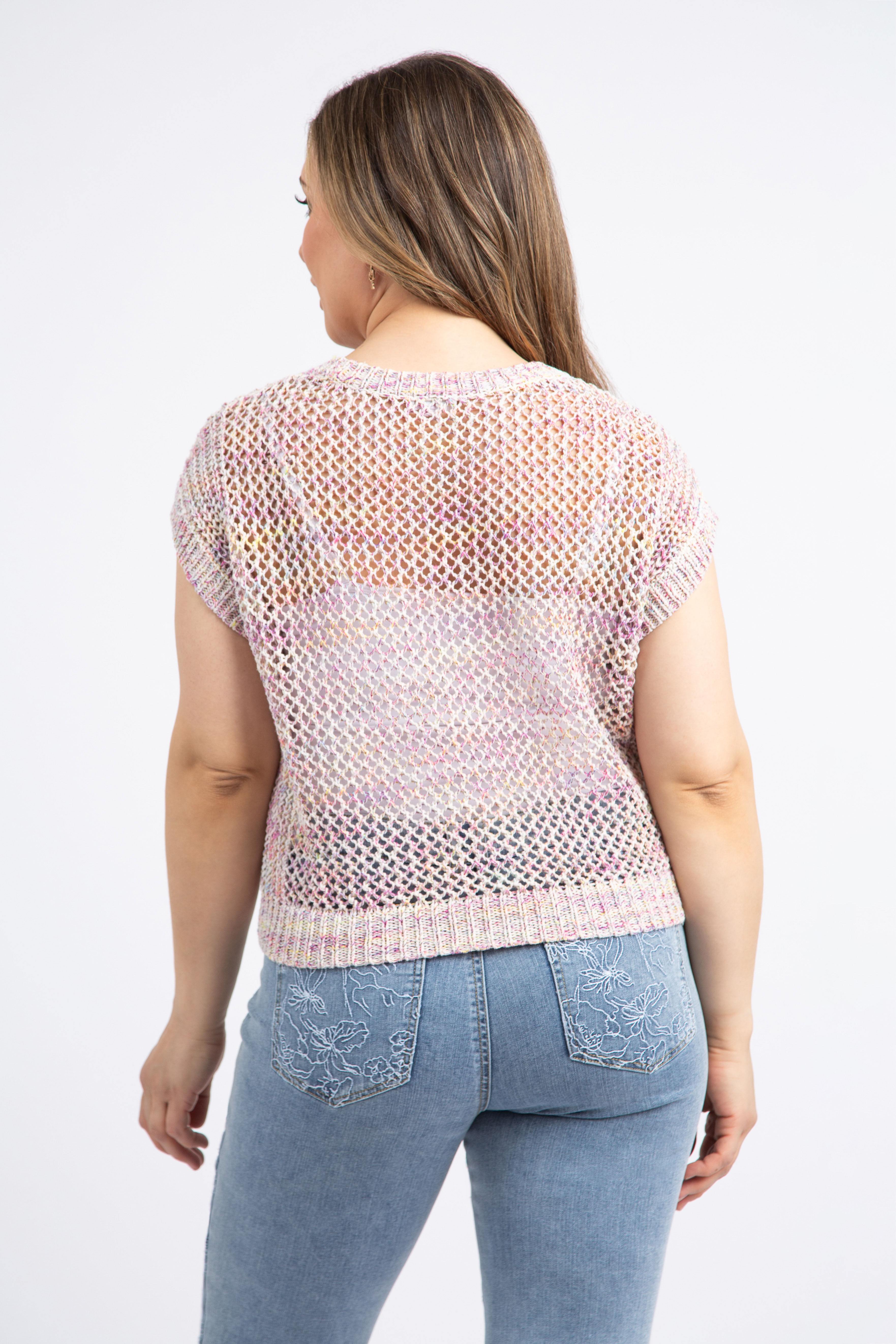 Space Dyed Short Sleeve Sweater Image 4