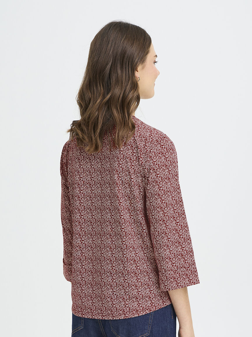 Mid Sleeve Crew Neck Top Image 2