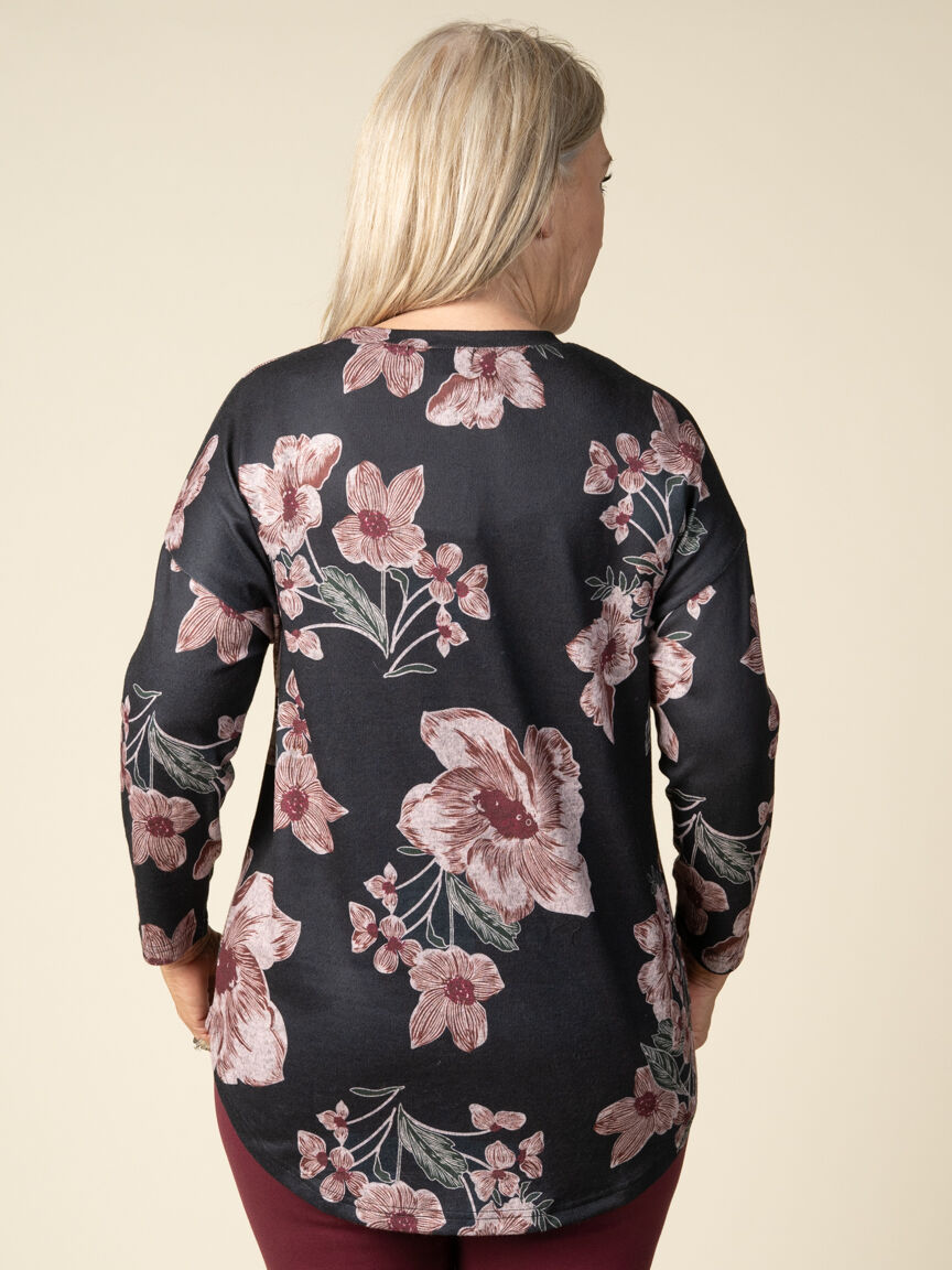 3/4 Sleeve Top Crew Neck 