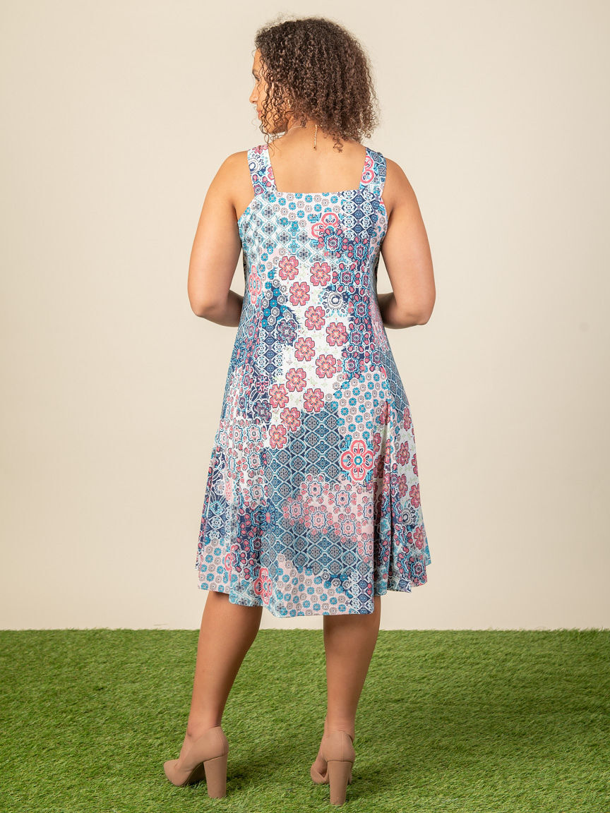 Sleeveless Printed Scoop Neck Midi Dress Image 2