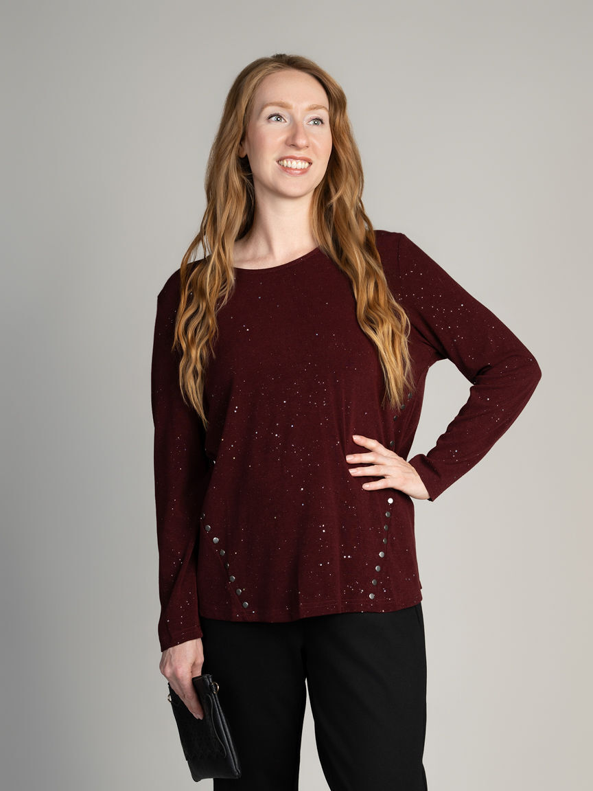 Long Sleeve Shimmer Top