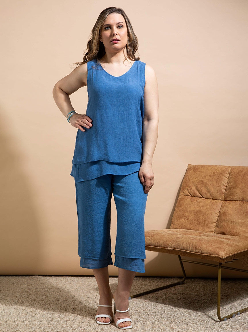 Sleeveless Layered V-Neck Top Image 1