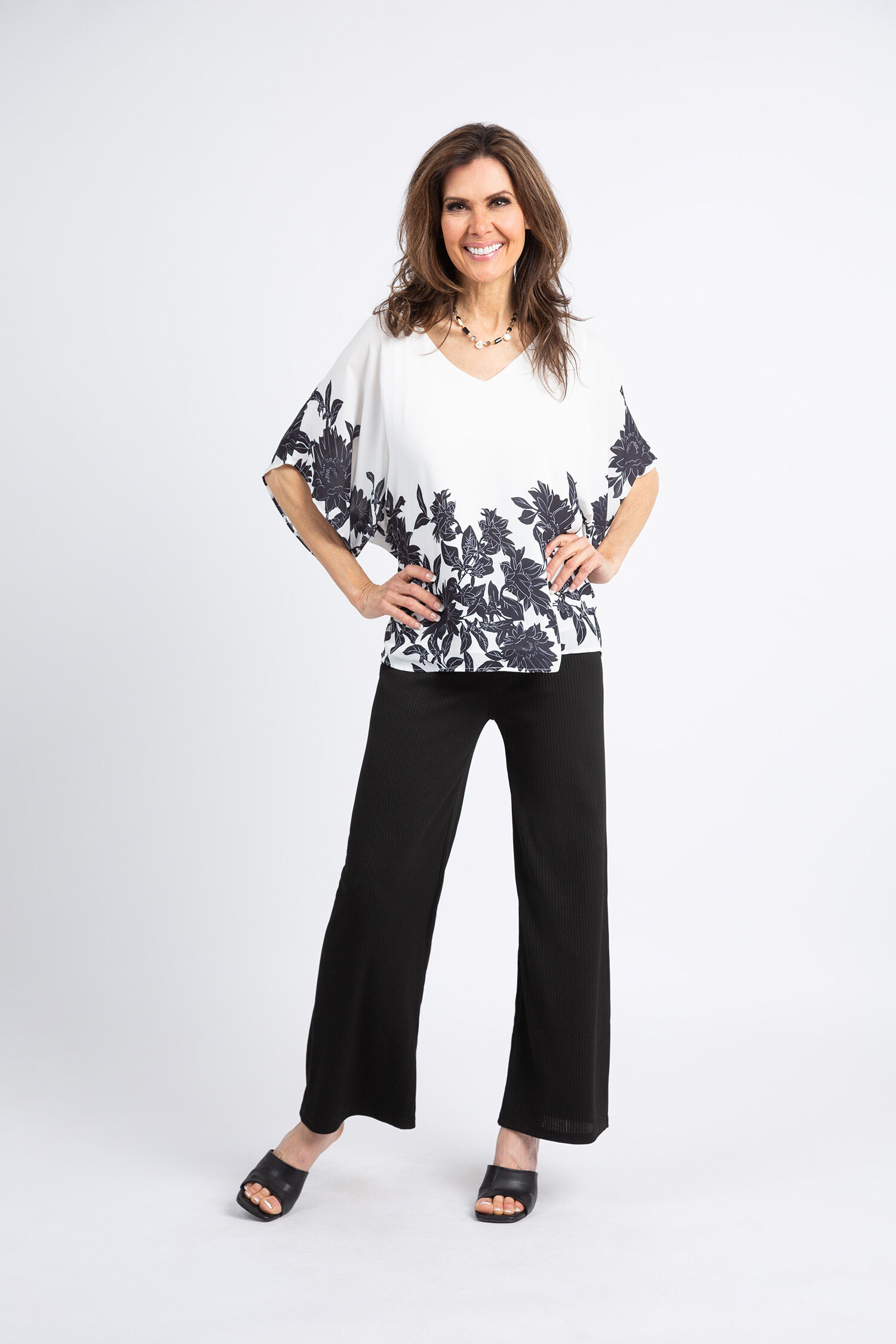 Dolman Sleeve Floral Blouse Image 1