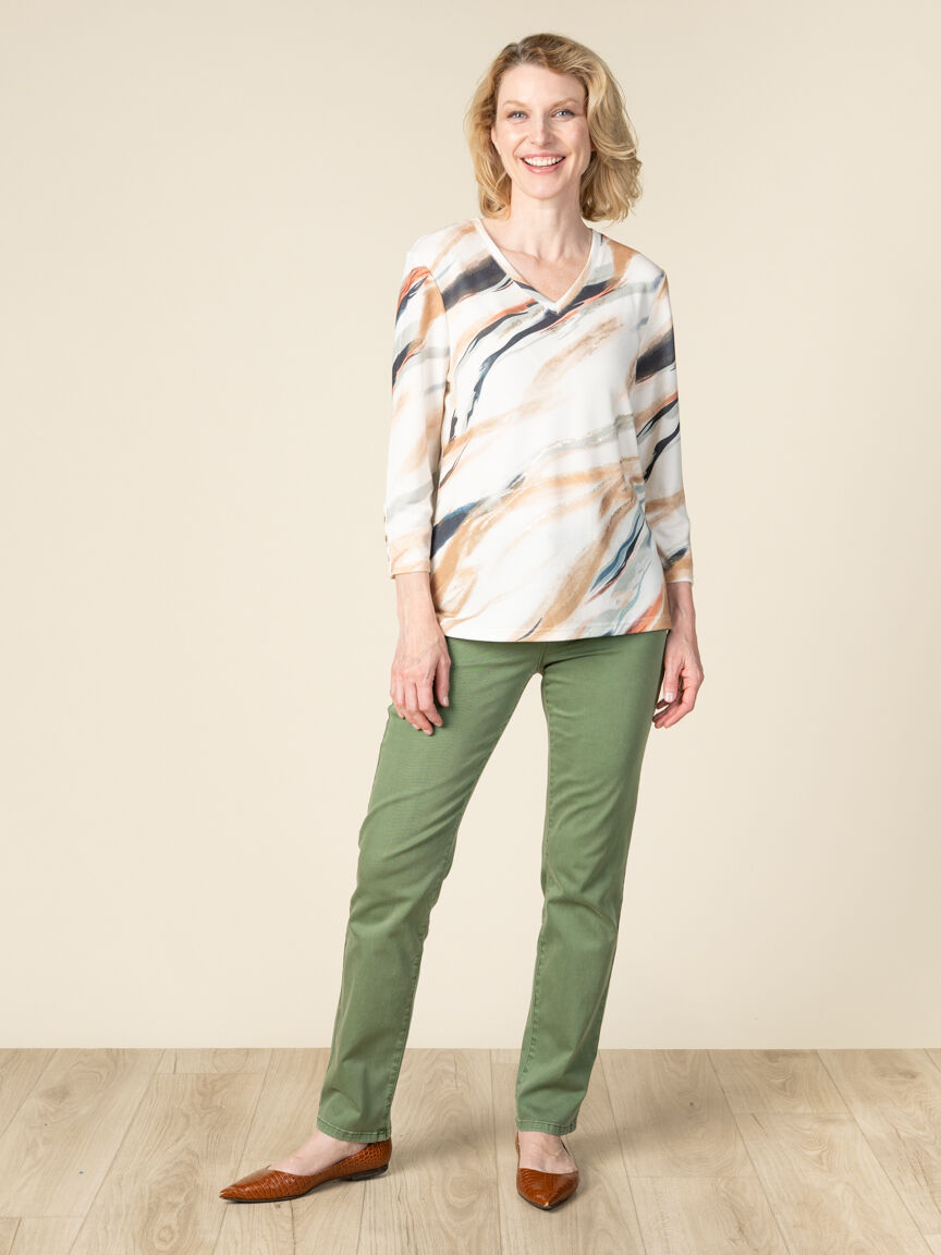 3/4 Sleeve V-Neck Sweater