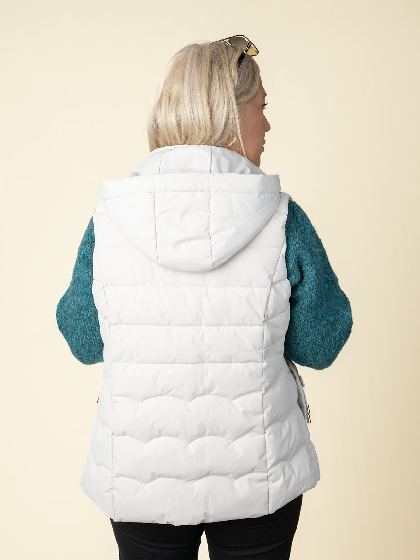 Short Lightweight Puff Vest With Removable Hood