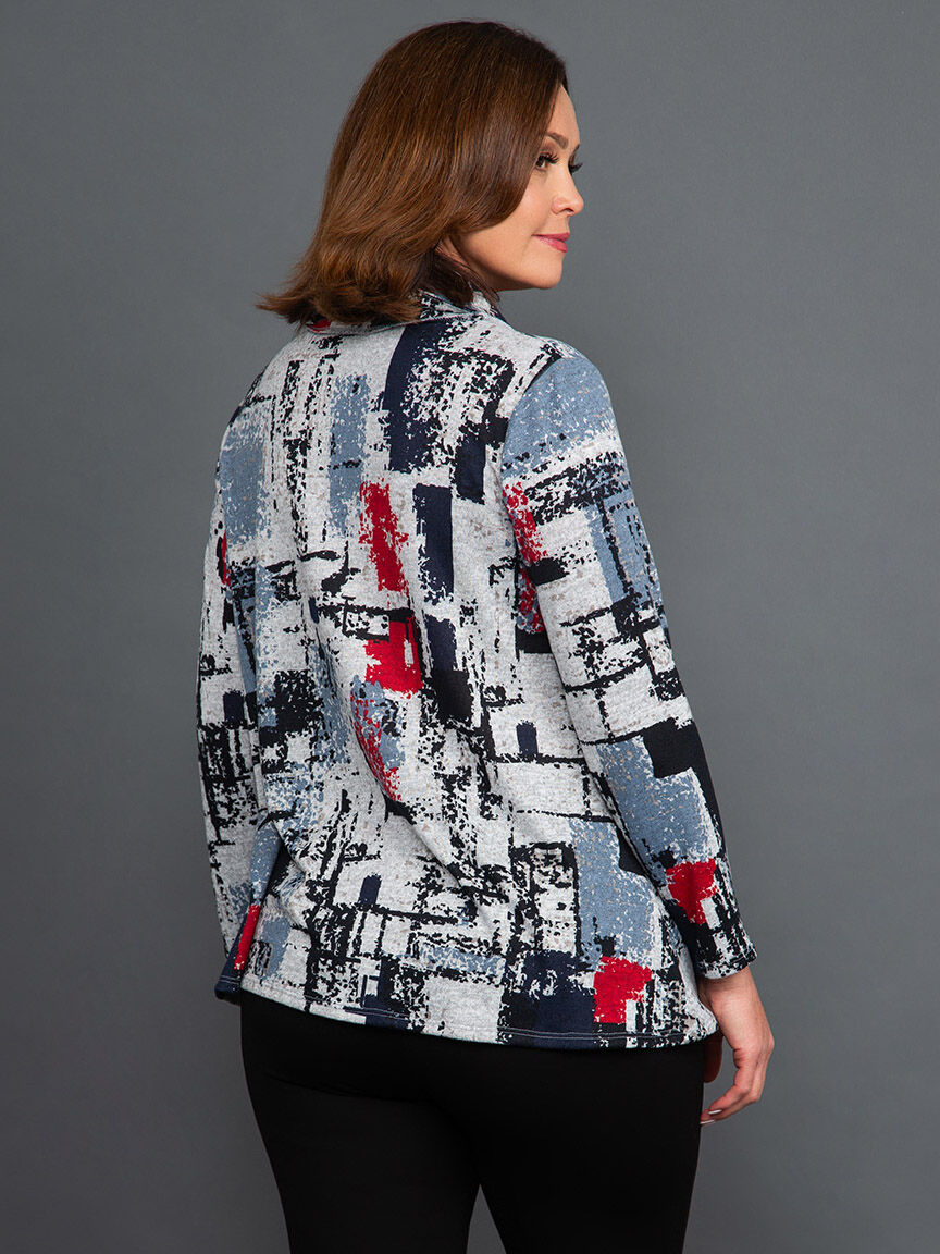 Long Sleeve Drop Cowl Neck Top Image 4