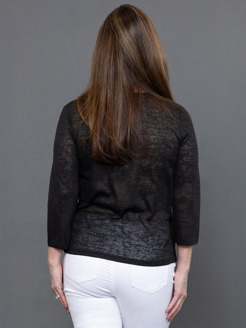 &frac34; Sleeve Burnout Fooler Top Image 4