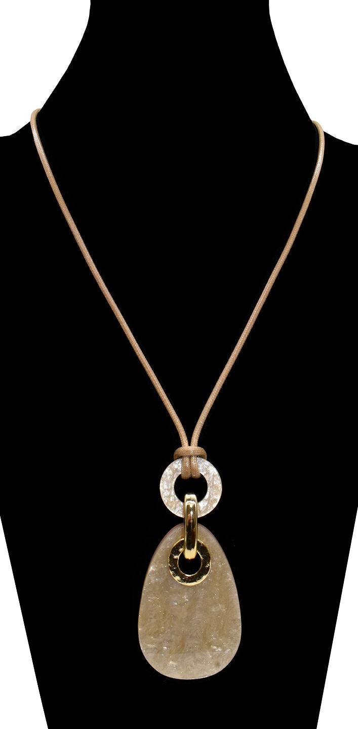 Resin Drop Cord Necklace