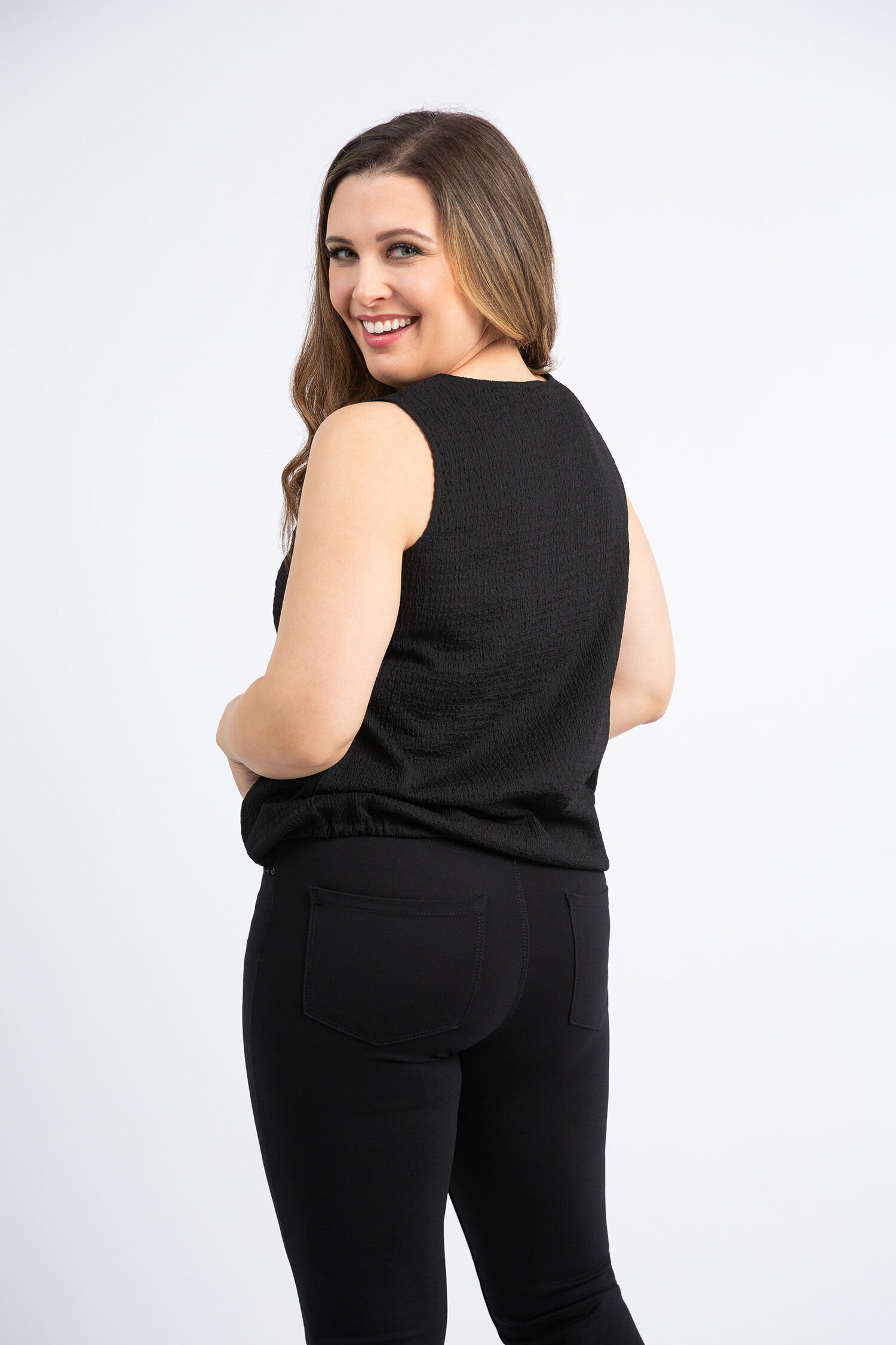 Sleeveless Top w/ Drawstring Hem Image 4