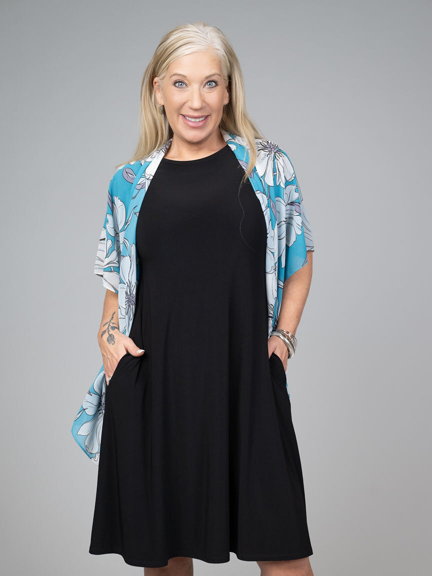 Short Sleeve Midi Dress With Pockets