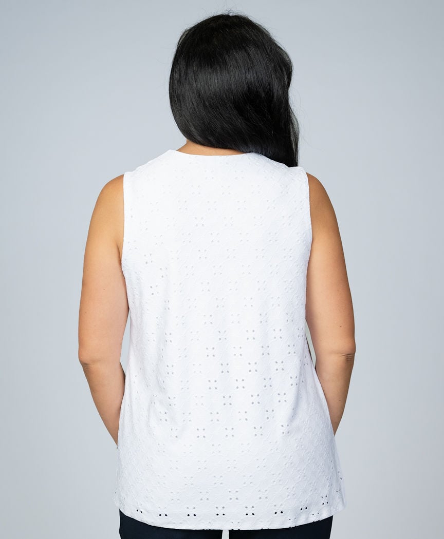 Sleeveless Eyelet Top  Image 4