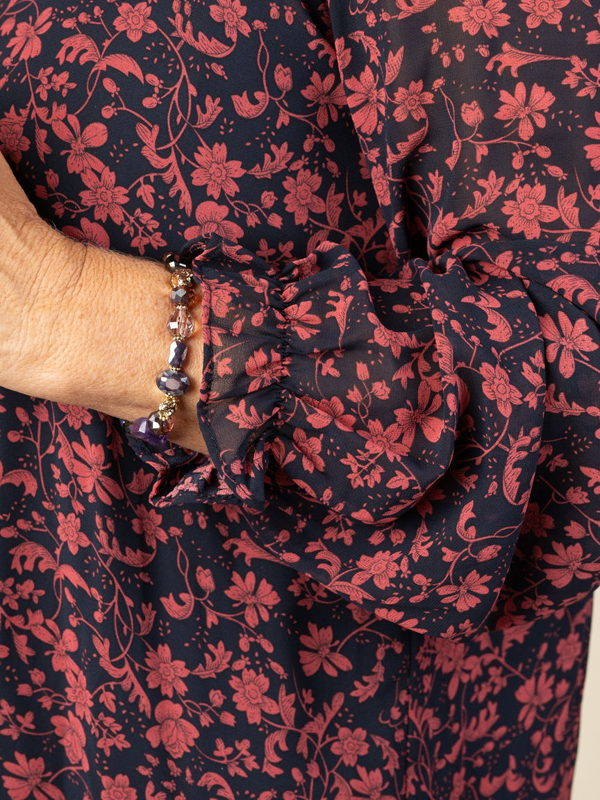 Long Sleeve Floral Print Top