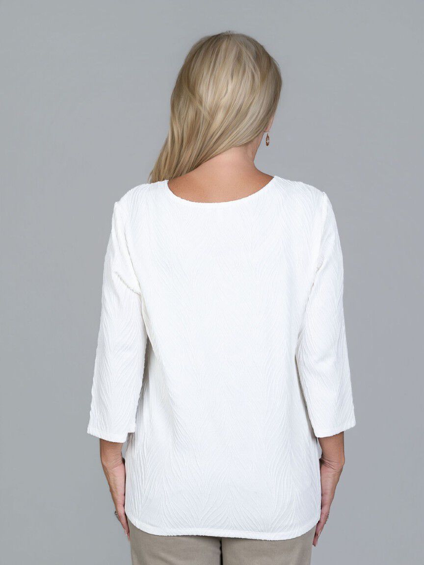 3/4 Sleeve Top With Keyhole Neckline