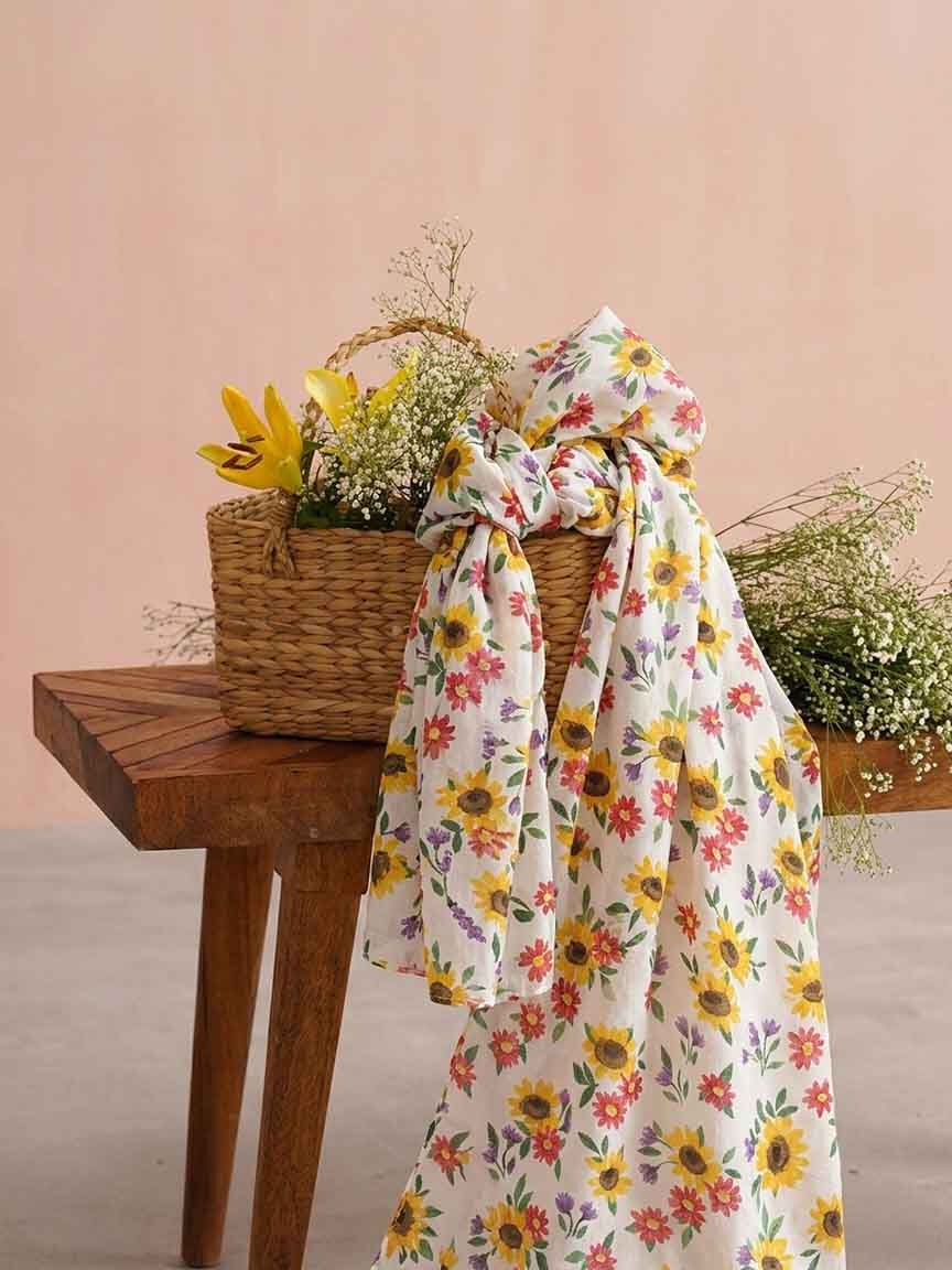 Lightweight Sunflower Scarf