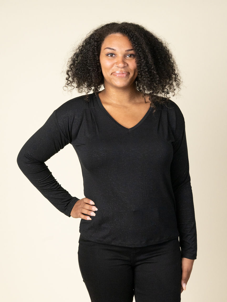 Long Sleeve Top With Pleats