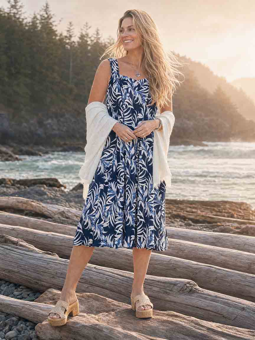 Sweetheart Neck Midi Panel Dress