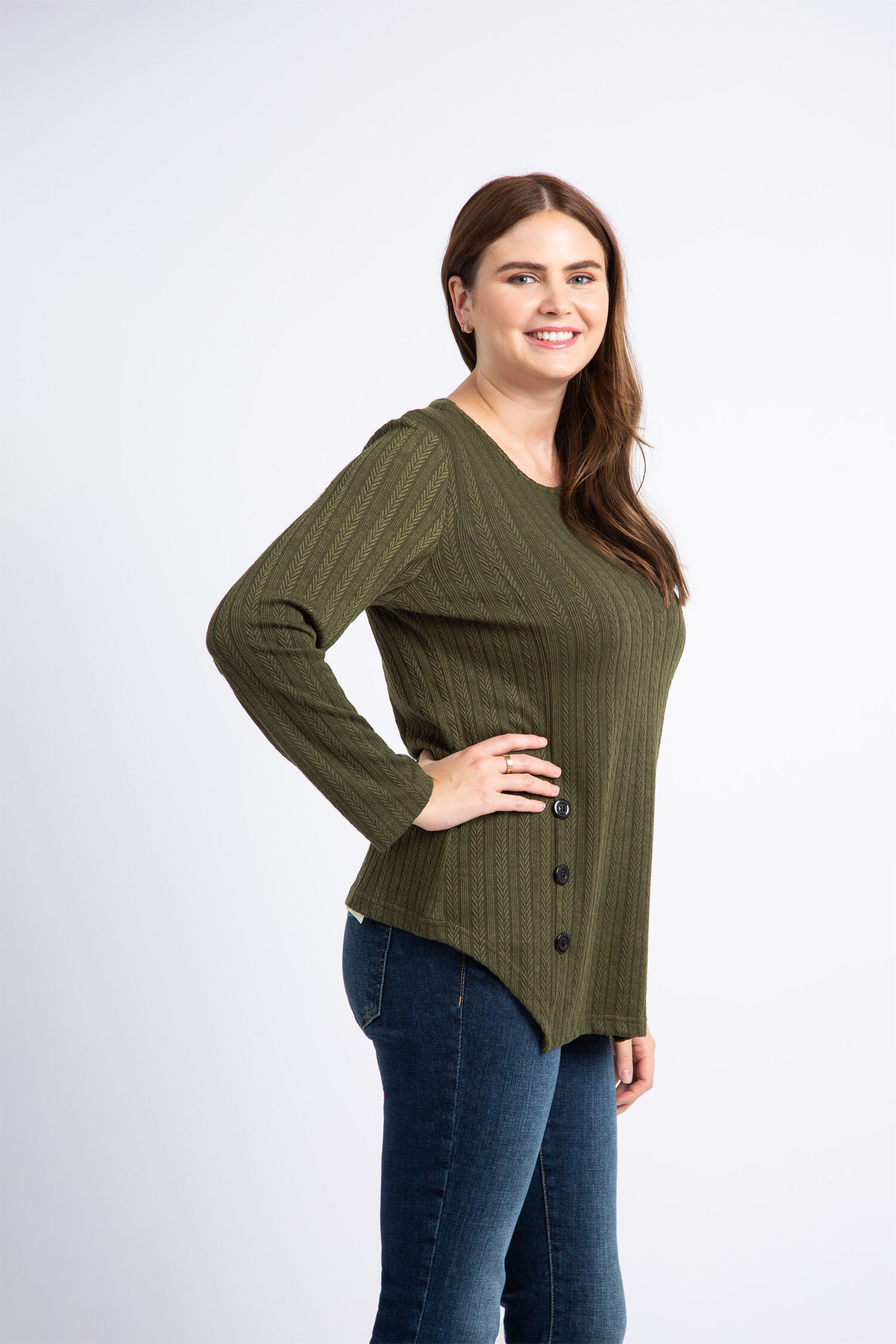 Long Sleeve Side  Button Top  Image 3