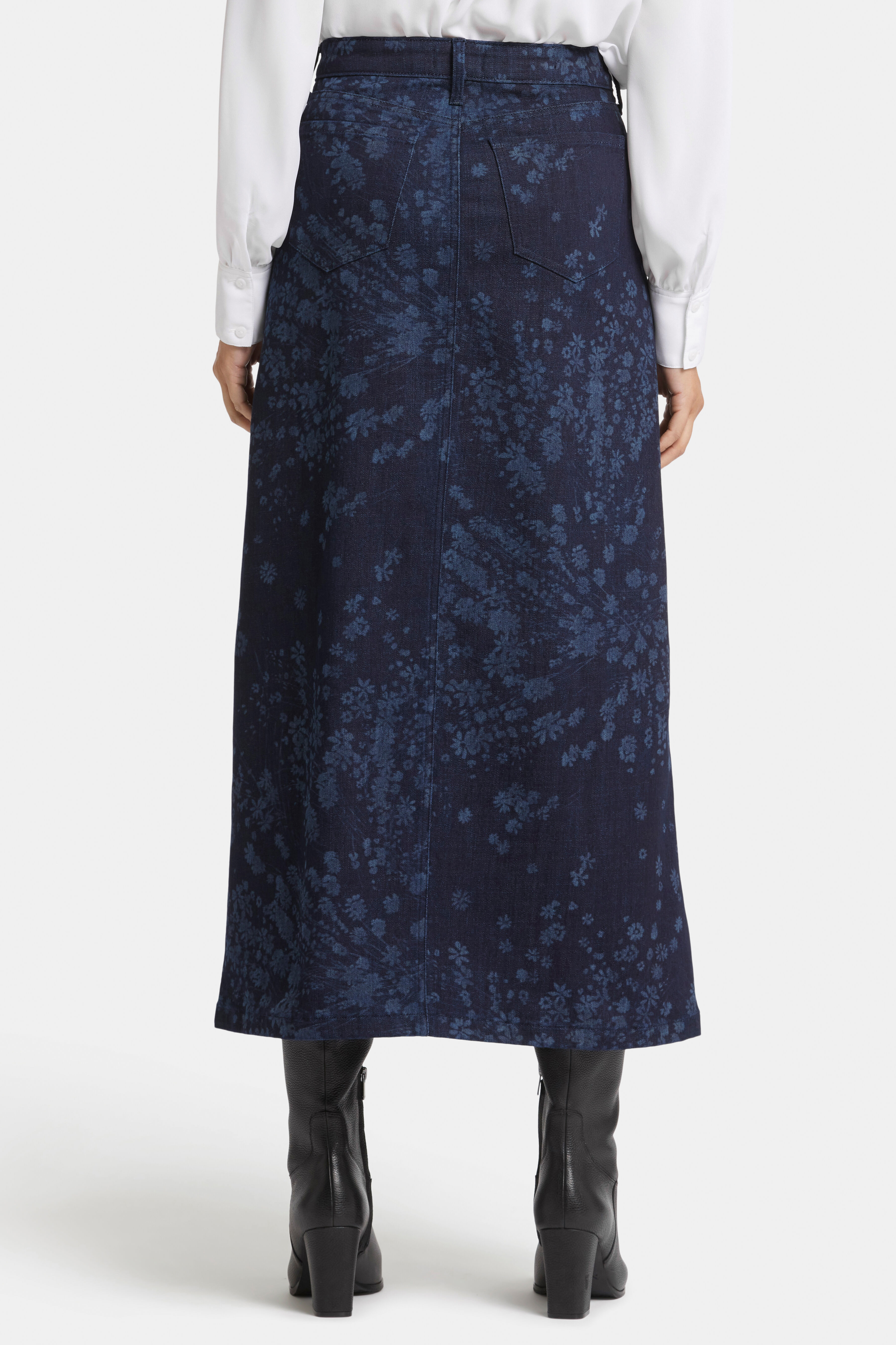 High Rise Long Skirt w/ Front Slit Image 2