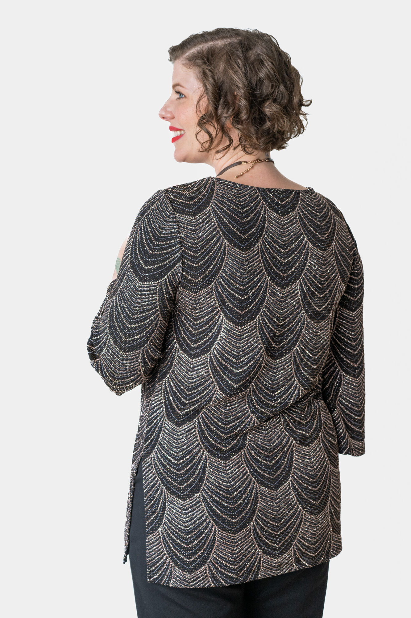 Sparkly Rose-Gold Metallic Shirt Image 2