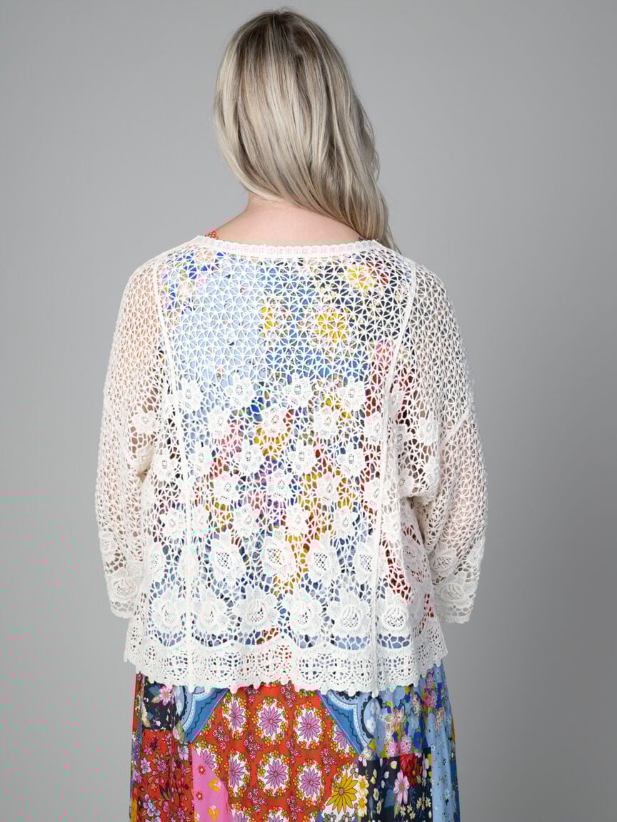 Crochet Cardigan With Tie Front