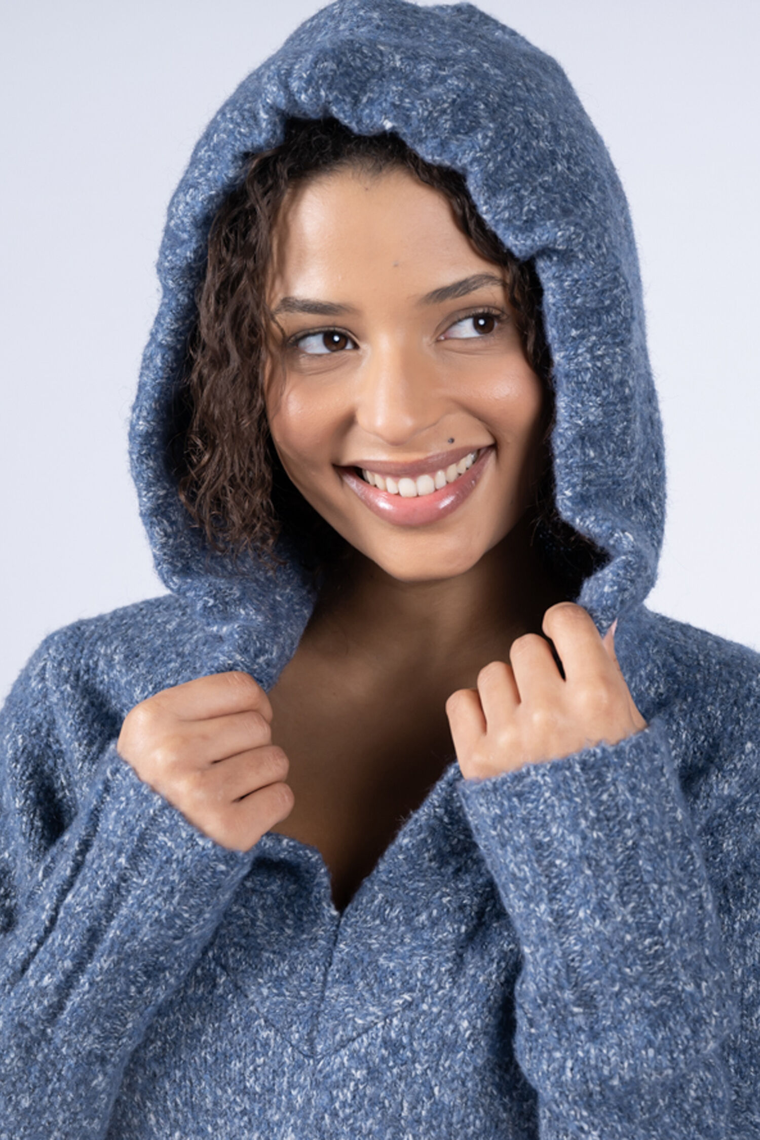 V-Neck Hooded Sweatshirt Image 3