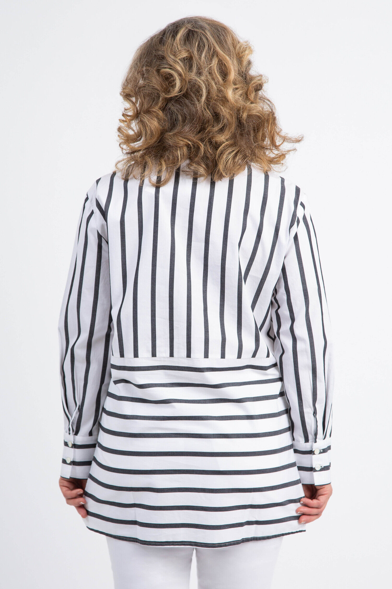 Striped Cotton Button-Up Shirt Image 4